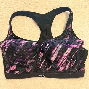 Victorias Secret SPORT Black With Pink Sports Bra Size 36DD